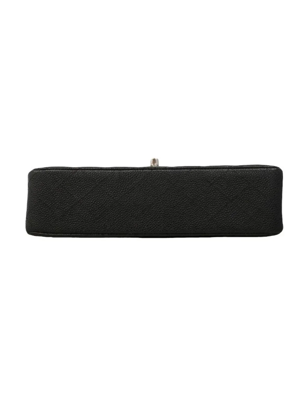 Chanel Shoulder Bag Quilted Caviar Leather Black Silver